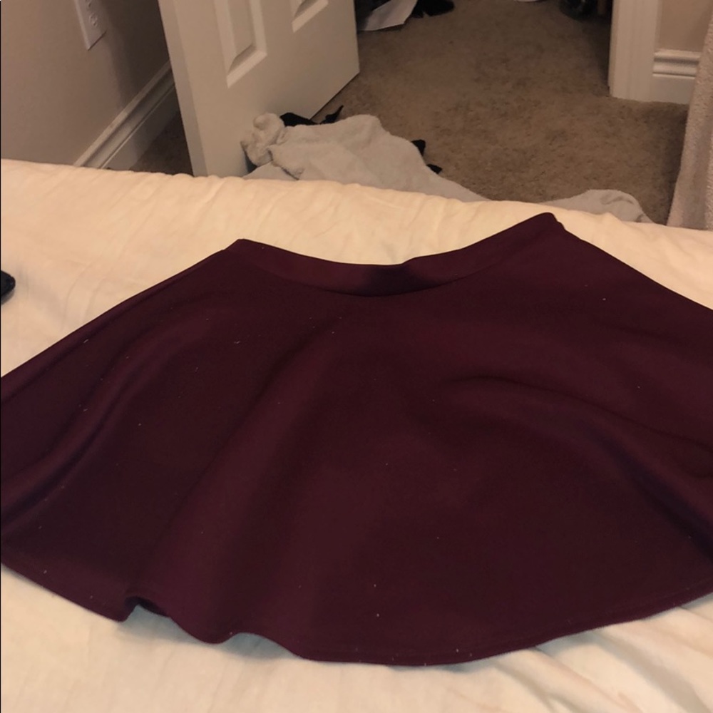 Neoprene Maroon Skater Skirt